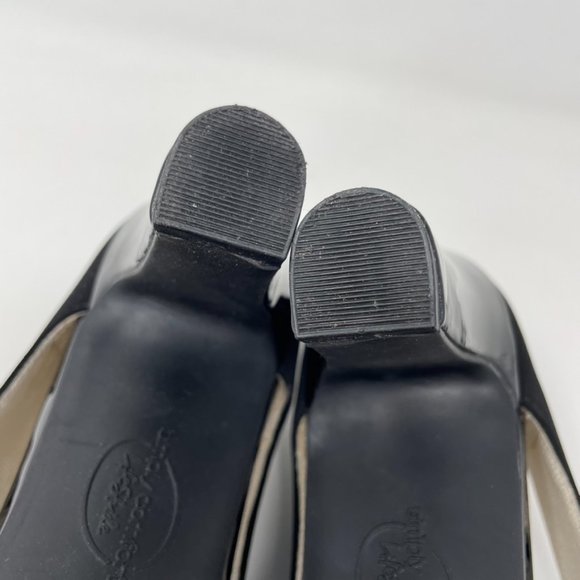 Life Stride Womens Black Vegan Suede Comfort Heel Slip On Peep toe Pumps 9.5 - Picture 8 of 11